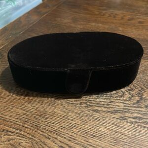Vintage velvet oval clutch or dressing table keep-all